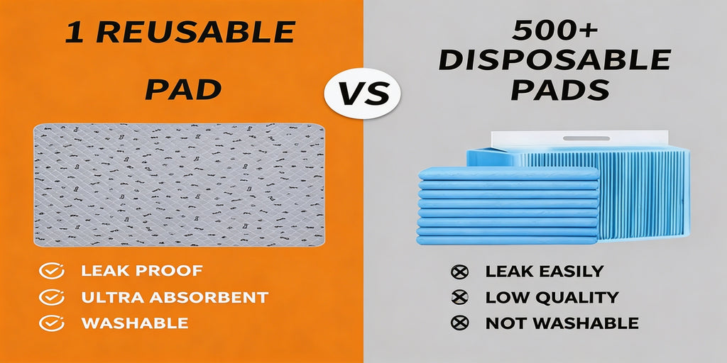 Bone Print Washable Pee Pads for Dogs, Reusable Absorbent Puppy Training and Whelping Mats with Non-Slip Backing for Crates, Couches and Playpens