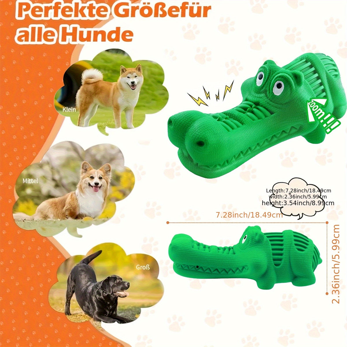 Large Dog Chew Toy in Green for Medium and Large Dogs, Pet Chewing Accessory for Supervised Playtime, Everyday Toy Rotation and Dog Lover Gifts