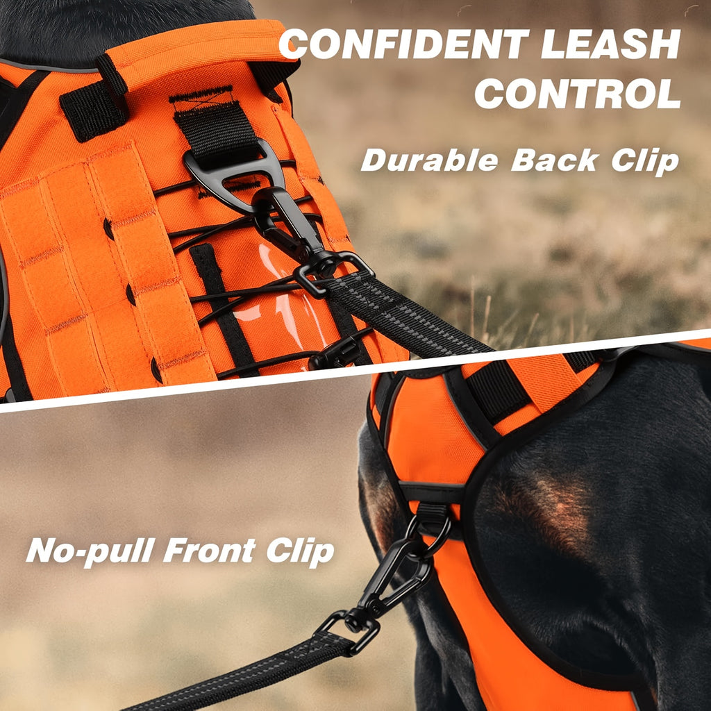Tactical Dog Harness with Reinforced Top Handle, Adjustable Reflective Pet Vest for Daily Walks and Outdoor Training, S to XL Sizes
