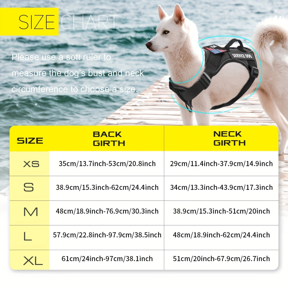 No Pull Dog Harness with 5 PCS Patches, Adjustable Dog Vest Harness and Leash Set with Dog Seat Belt, Collapsible Bowls and Poop Bag Dispenser for Training Walking Hiking