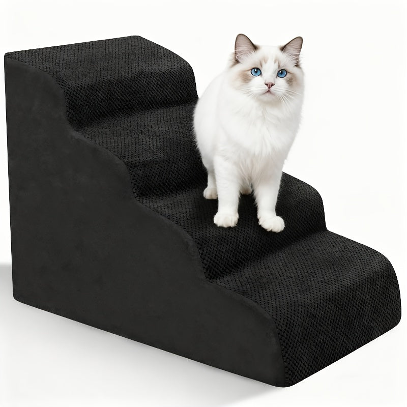 Extra Wide Foam Pet Steps for Small Dogs and Cats, Non-Slip Base Dog Stairs for Bed, Couch and Sofa Access in 2, 3 or 4-Step Styles