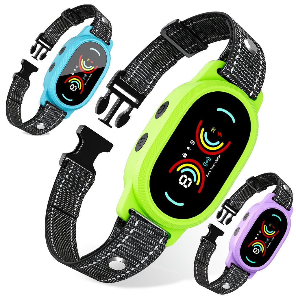 Rechargeable Dog Bark Collar with Beep and Vibration, 4 Selectable Modes and 3 Sensitivity Levels for Owner-Supervised Training, Six Color Options