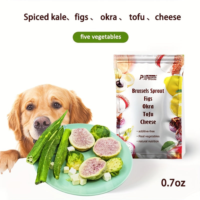 Freeze Dried Dog Treats with Fruit and Vegetable Options, Six Selectable Snack Styles for Supervised Training Rewards and Dog Food Toppers