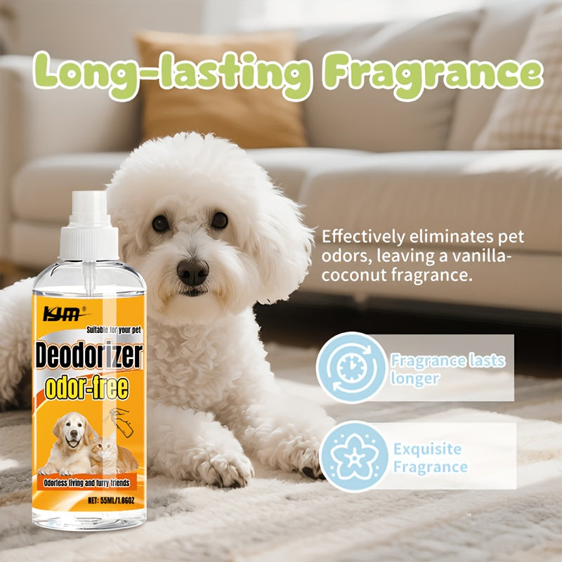 Vanilla Coconut Pet Deodorizing Spray, Portable Pet Fragrance Mist for Everyday Grooming Freshness, Surfactant-Free Formula, 1 Piece
