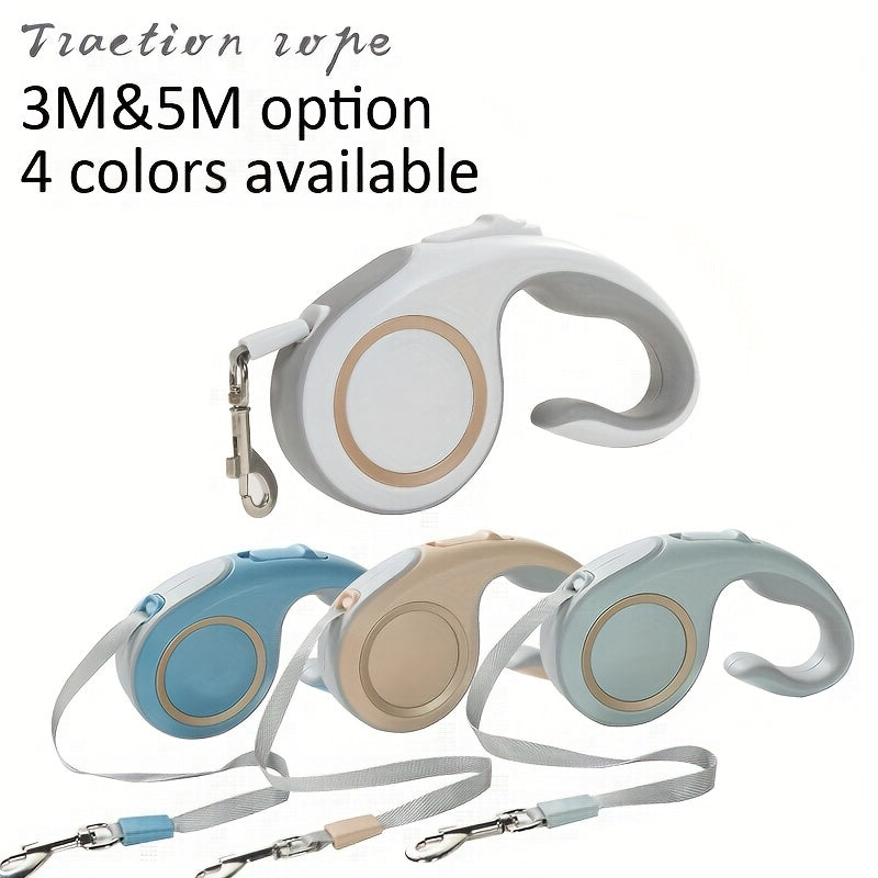 16ft Retractable Dog Leash with C-Shaped Ergonomic Handle, One-Button Lock and Unlock Control and 360-Degree Tangle-Reducing Design for Daily Walks