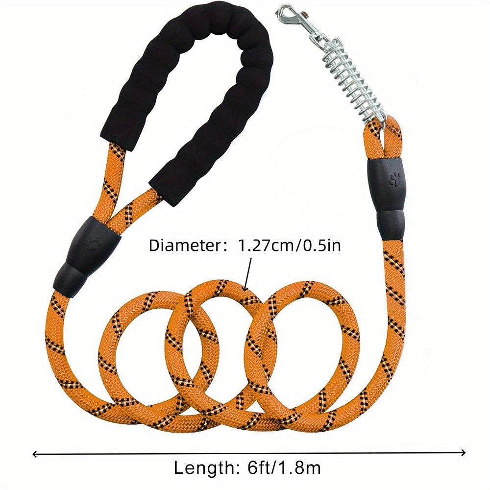 Braided Reflective Dog Leash for Daily Walks and Training, 1/2-Inch Rope Lead with 4, 5, 6, 10 and 15 Foot Options in Multiple Colors