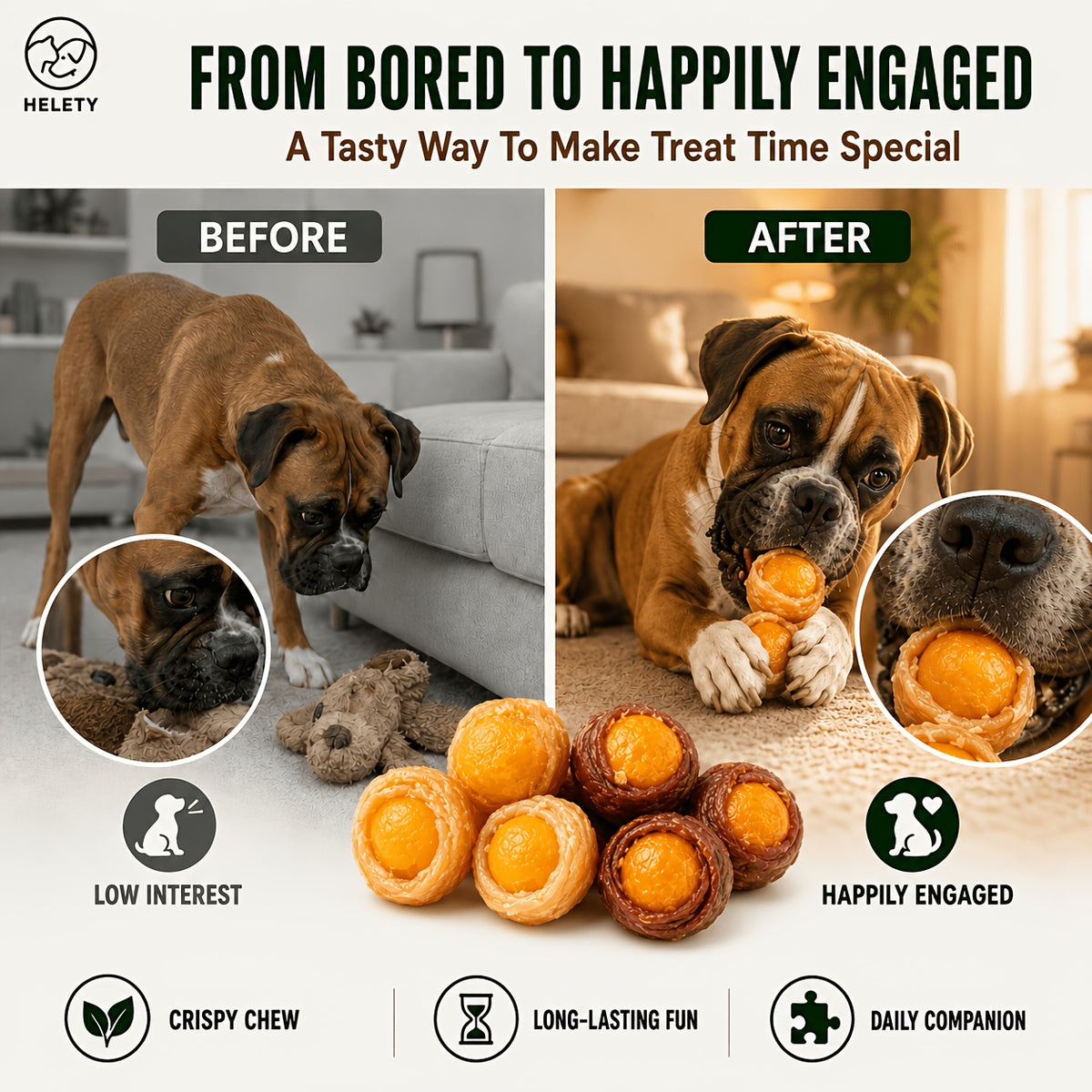 Chicken and Duck Dog Treats with Egg Yolk Options, Savory Meat Snacks for Supervised Training Rewards, Occasional Treat Time and Food Toppers