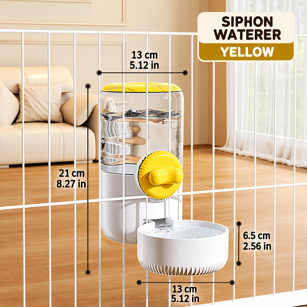 Cage Mounted Pet Feeder and Water Dispenser, Hanging Gravity Food and Water Bowls for Cats, Small Dogs and Rabbits, Multiple Set Options
