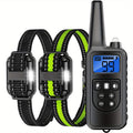 Dog Training Collar Set for 2 or 3 Dogs, Black USB Rechargeable Remote with LED Light, Beep, Vibration and Static Modes for Supervised Sessions