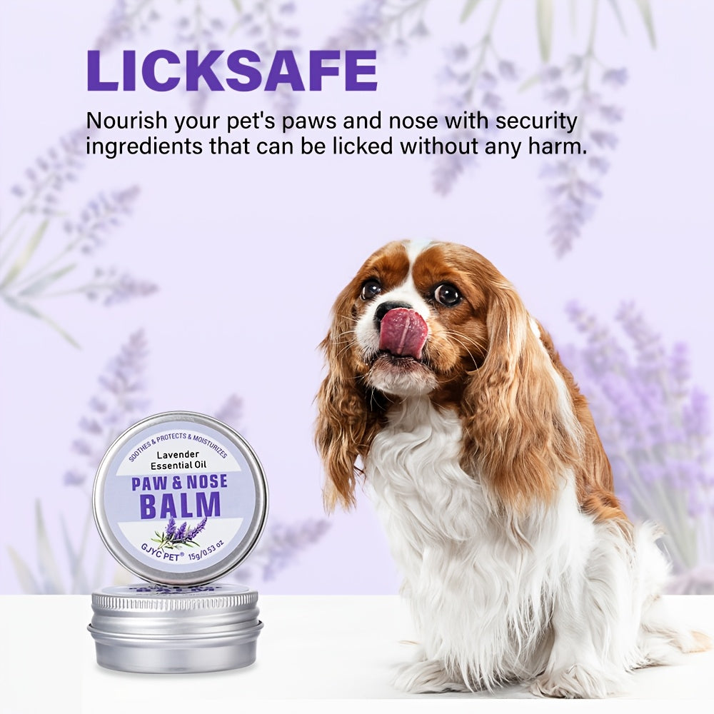 Dog Paw and Nose Balm, Lavender-Scented 15g Moisturizing Pet Grooming Care for Dry Paws and Noses, Everyday At-Home Care Routine