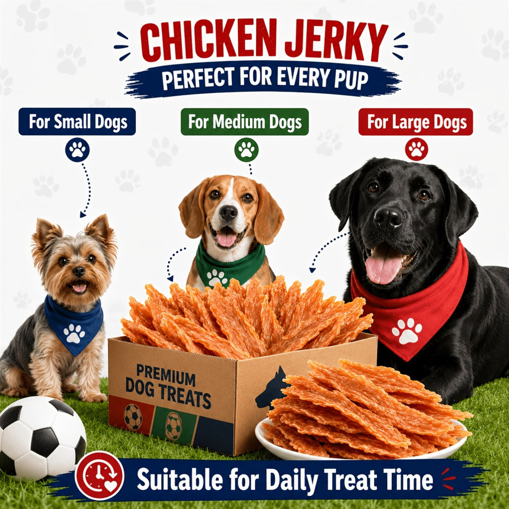 Dog Jerky Training Treats in Chicken, Duck and Combo Options, Chewy Reward Snacks for Small, Medium and Large Dogs in Multiple Pack Sizes