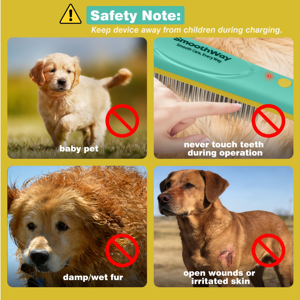 Flea Comb for Dogs and Cats, 3-Row Stainless Steel Teeth with Anti-Static Design, Detangling Grooming Tool for Poodles, Shih Tzus and Long-Haired Pets