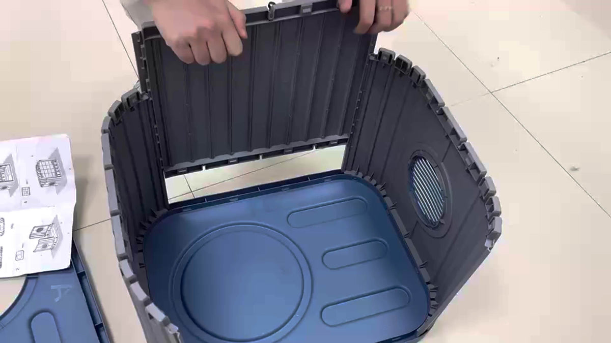 Camera-Shaped Cat House with Side Ventilation, Washable Cat Hideaway in Blue or Black for Indoor and Sheltered Outdoor Use, Optional Cushion