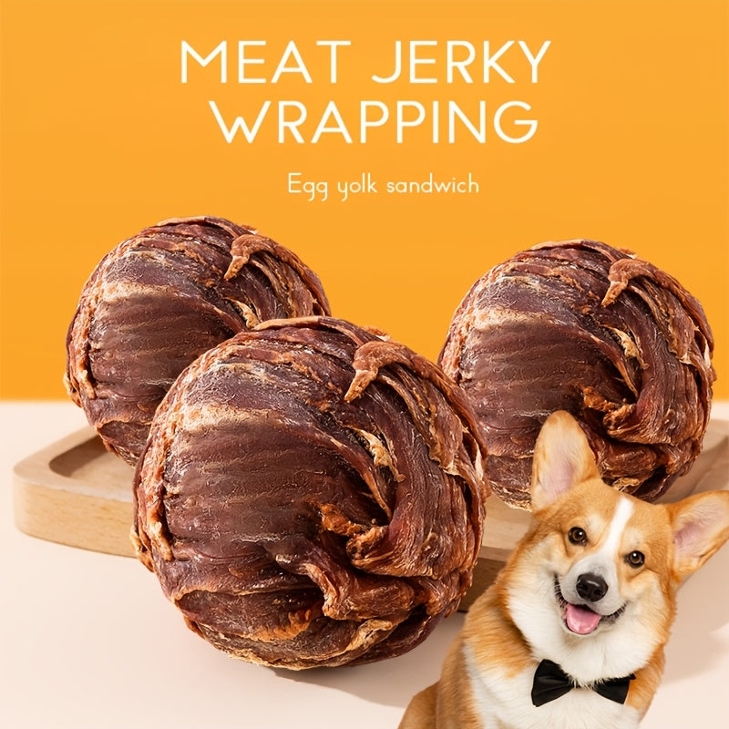 Duck Egg Yolk Dog Treat Balls, 100g Meat-Wrapped Filled Chew Snacks for Supervised Reward Time, Everyday Treats and Dog Lover Gift Baskets