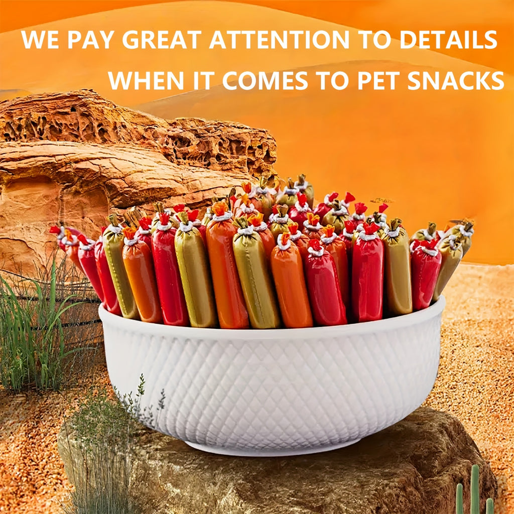 Chicken Flavor Dog Sausage Treats, Soft Snack Sticks in 16 or 32 Piece Options for Small Breed Dogs, Supervised Training Rewards and Treat Time