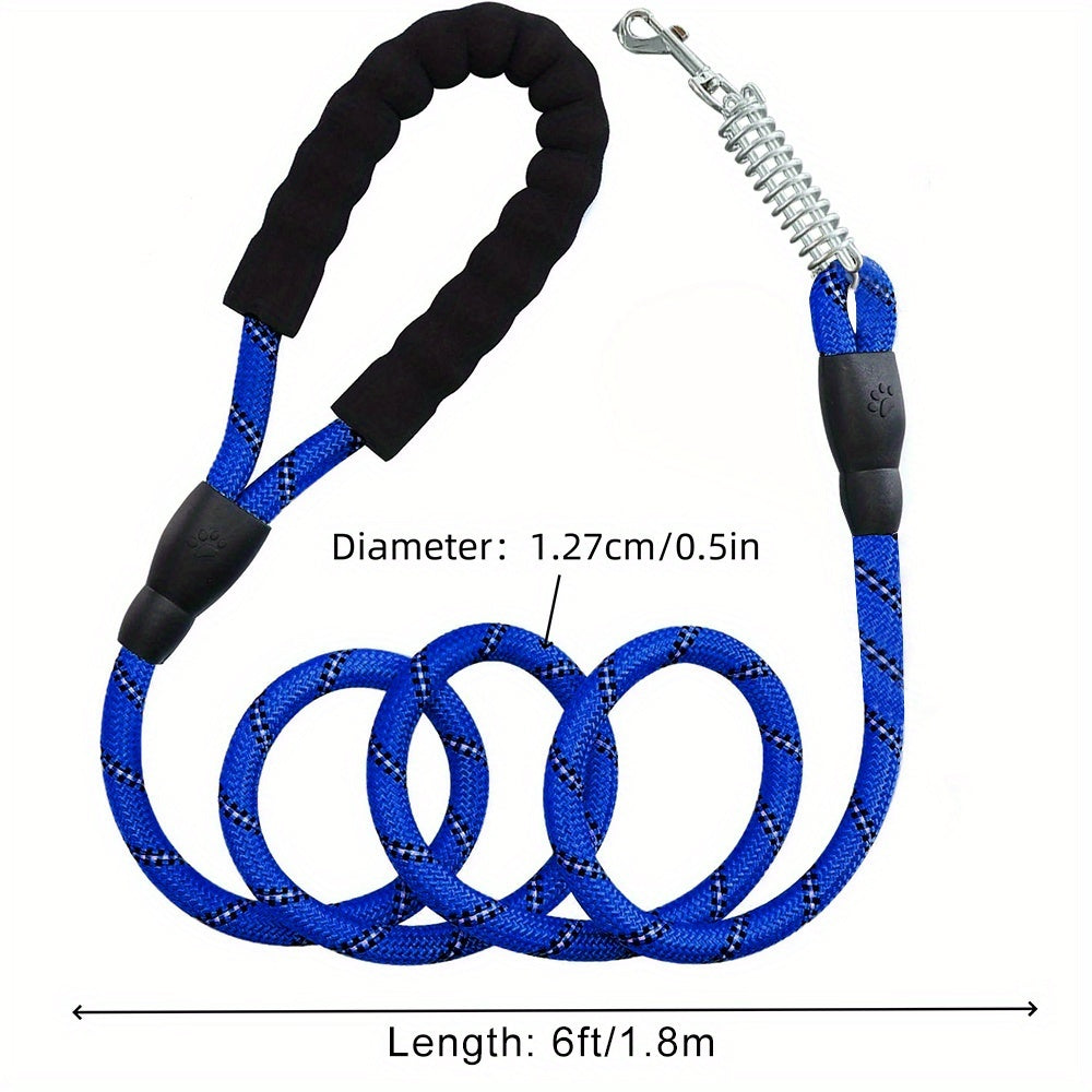 Braided Reflective Dog Leash for Daily Walks and Training, 1/2-Inch Rope Lead with 4, 5, 6, 10 and 15 Foot Options in Multiple Colors