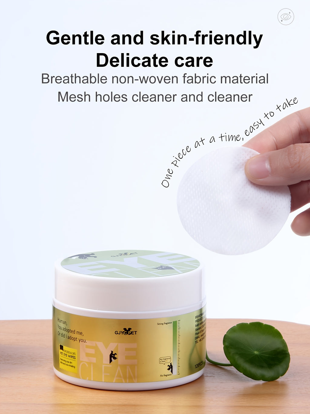 Dog Eye Wipes 120 Count for Daily Eye Area Care, Pet Tear Stain Cleaning Wipes for External Fur Grooming and At-Home Dog Care Routines