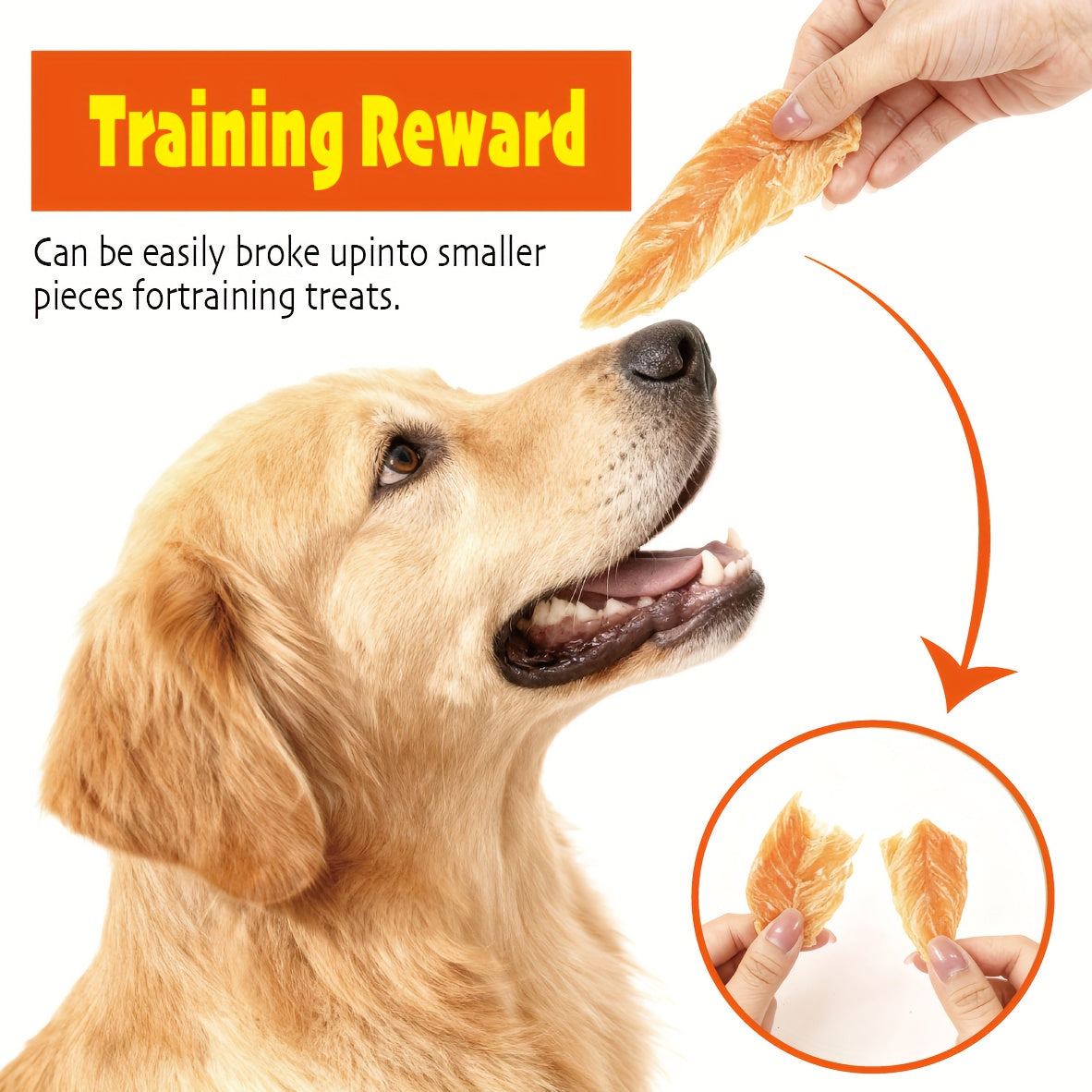 Rawhide-Free Chicken Jerky Dog Treats with Real Chicken Breast, No Artificial Flavors, 600g or 900g Options for Supervised Snack Time