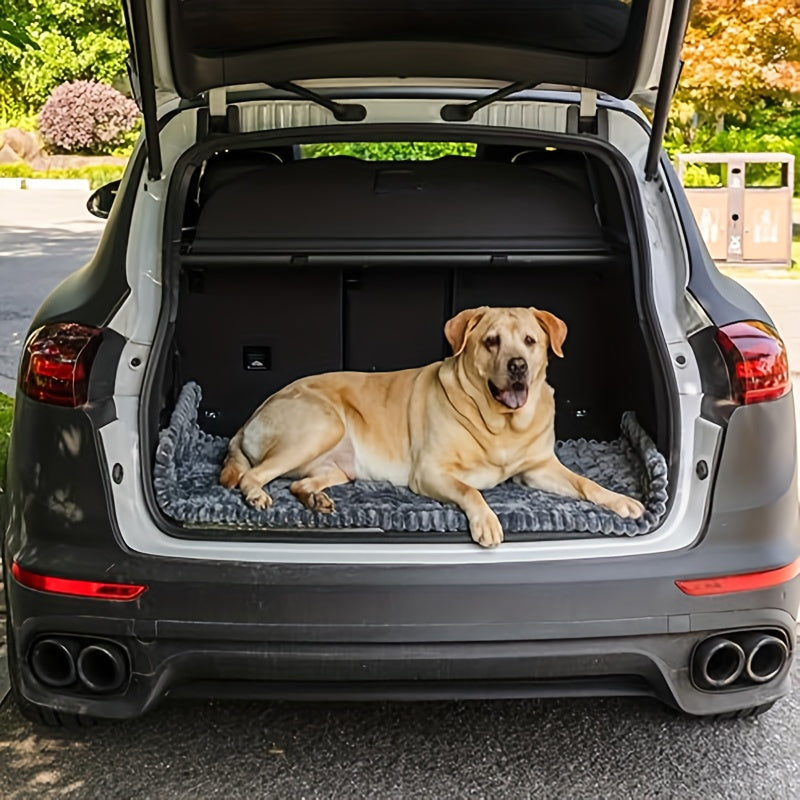 Dog Car Mat with Quilted Cushion, 24.8 x 51 Inch Non-Slip Polyester Pet Travel Pad for Rear Seats in SUVs, Sedans and Trucks, Four Colors