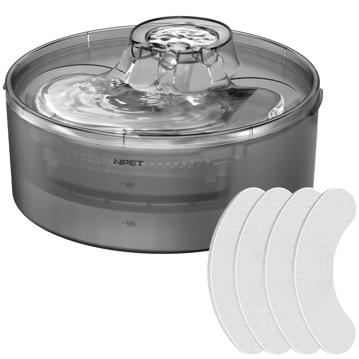 Dog Water Fountain with Splatter Guard, 5L or 8L Automatic Pet Drinking Dispenser for Multi-Pet Homes with Filter Bundle Options