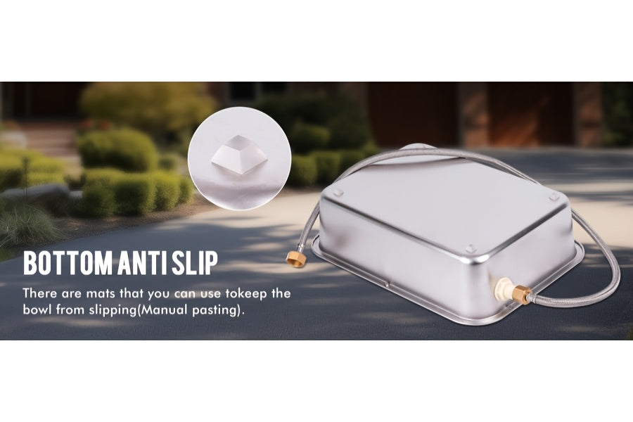Automatic Outdoor Dog Waterer 3 Gallon, Stainless Steel Self-Filling Water Bowl for Large Dogs, Cats, Chickens, Goats and Sheep