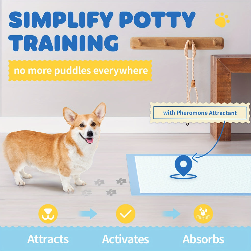 Dog Pee Pads 100 Count with 6-Layer Absorption, Disposable Puppy Potty Training Pads with Odor Control and Leak Protection, 34 x 28 or 22 x 22 Inch