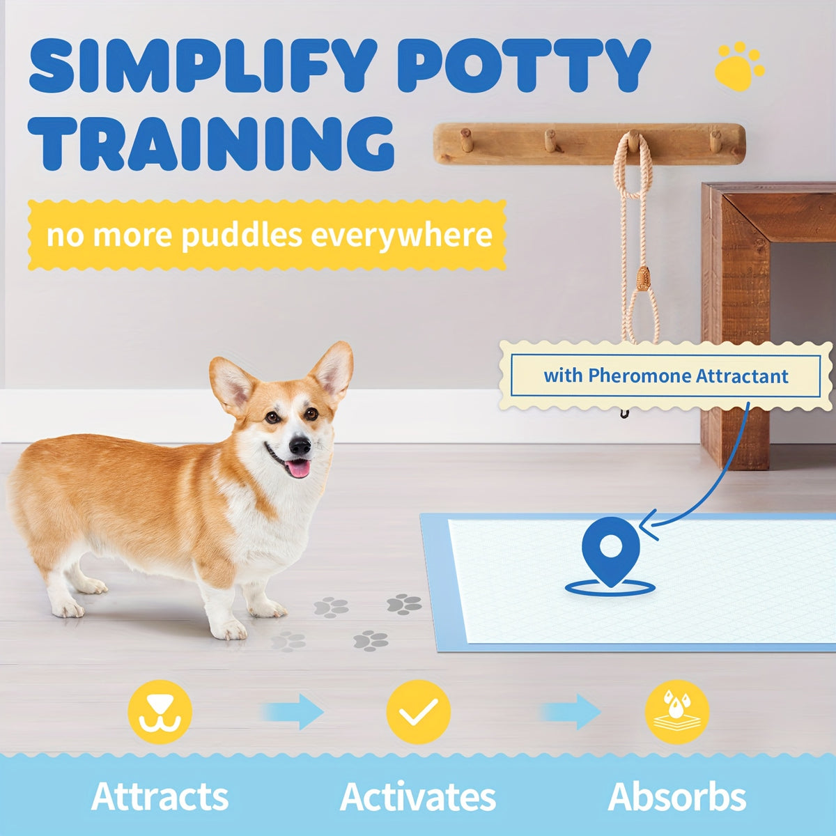 Dog Pee Pads 100 Count with 6-Layer Absorption, Disposable Puppy Potty Training Pads with Odor Control and Leak Protection, 34 x 28 or 22 x 22 Inch
