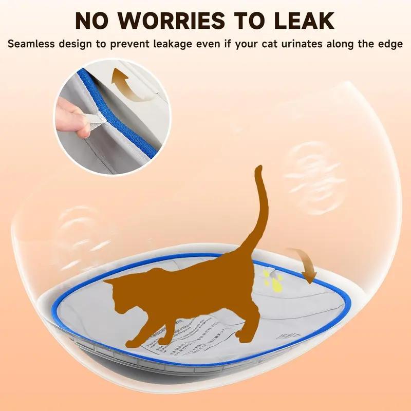 Litter Box Replacement Pads 2 Pack, Waterproof PP Liners 16.55 x 13.08 Inches for Compatible Self-Cleaning Cat Toilets and Routine Cleanup