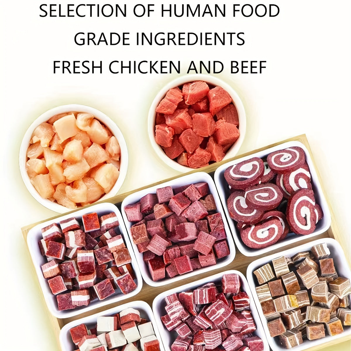 Soft Chewy Dog Training Treats, Diced Meat Reward Bites with Beef Blueberry, Duck Cheese, Mixed Meat and Triple Flavor Options, 100g to 800g Packs