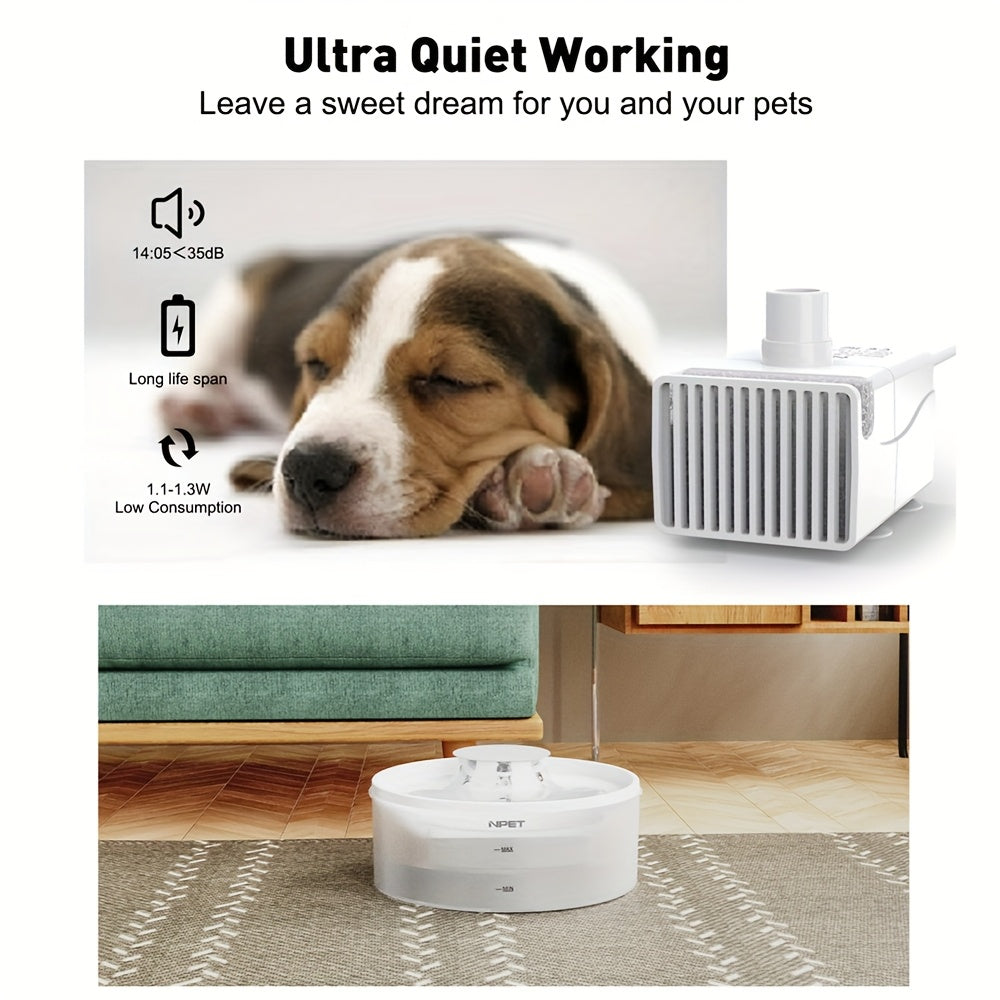 Dog Water Fountain Replacement Pump for NPET DF10 and DF30 Models, White Spare Water Pump Component for Compatible Pet Drinking Fountain Maintenance