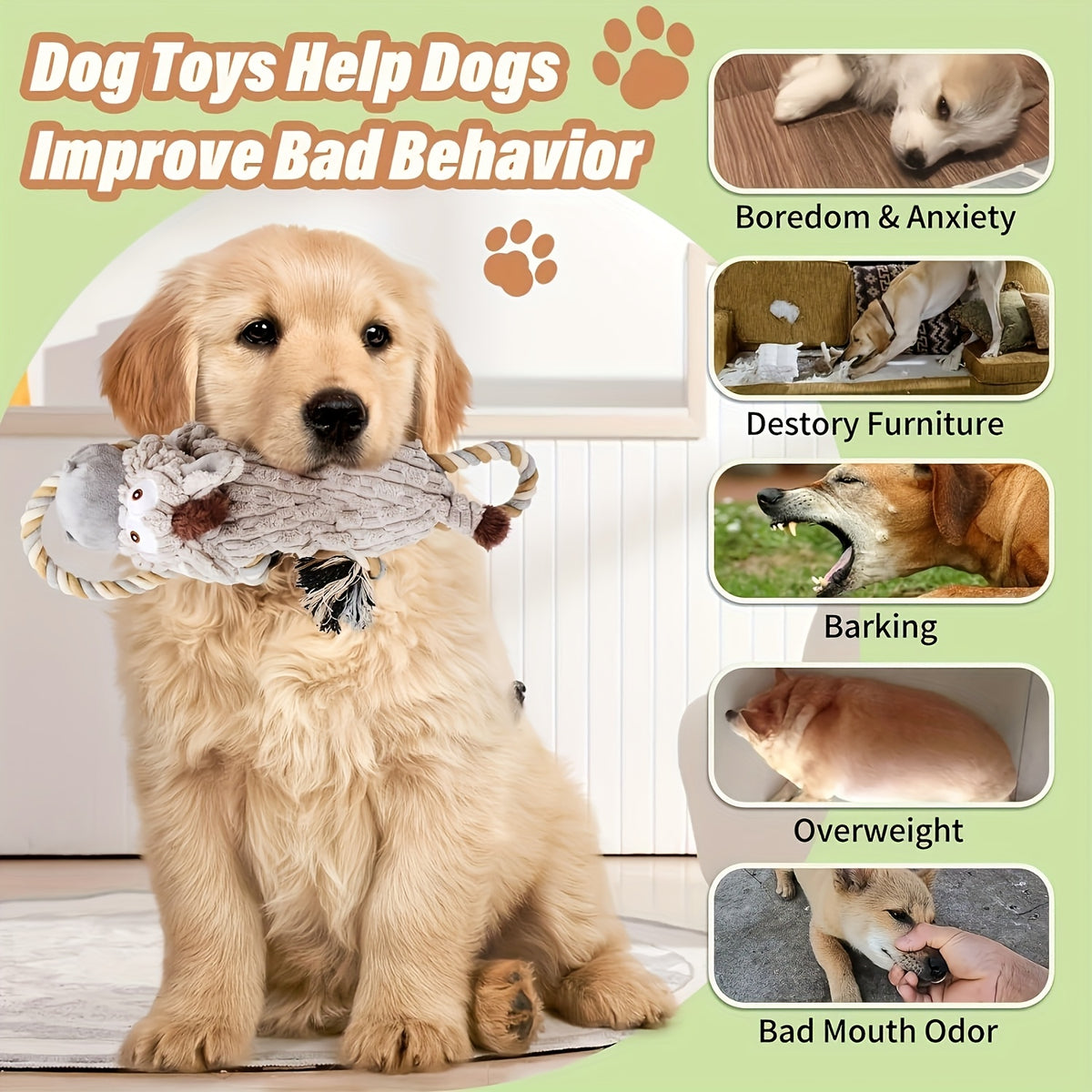 Donkey Plush Dog Toy for Small and Medium Dogs, Soft Stretch Animal Toy with Pull Rope or Long Stretch Options for Supervised Indoor Play