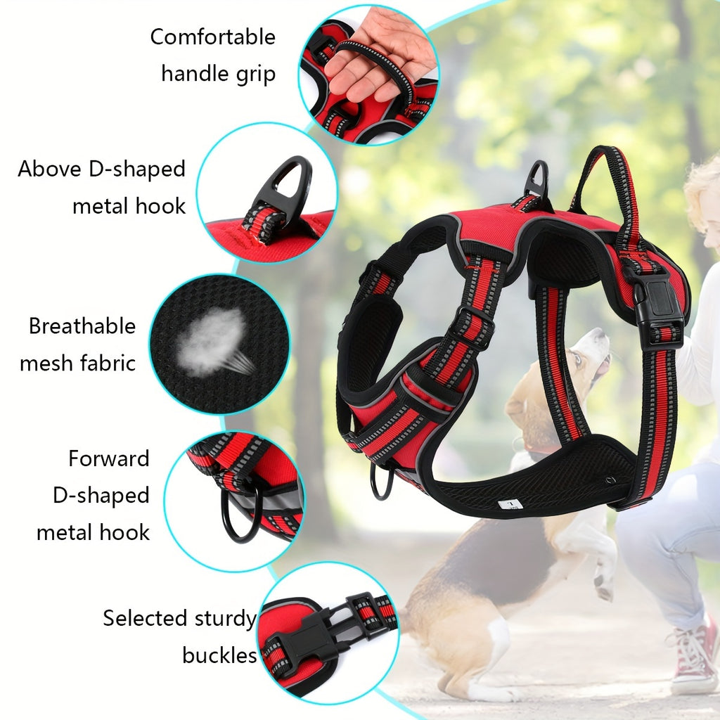 Front Clip No-Pull Dog Harness with Reflective Control Handle, Adjustable Walking Gear for Small, Medium and Large Dogs, S to XL Color Options