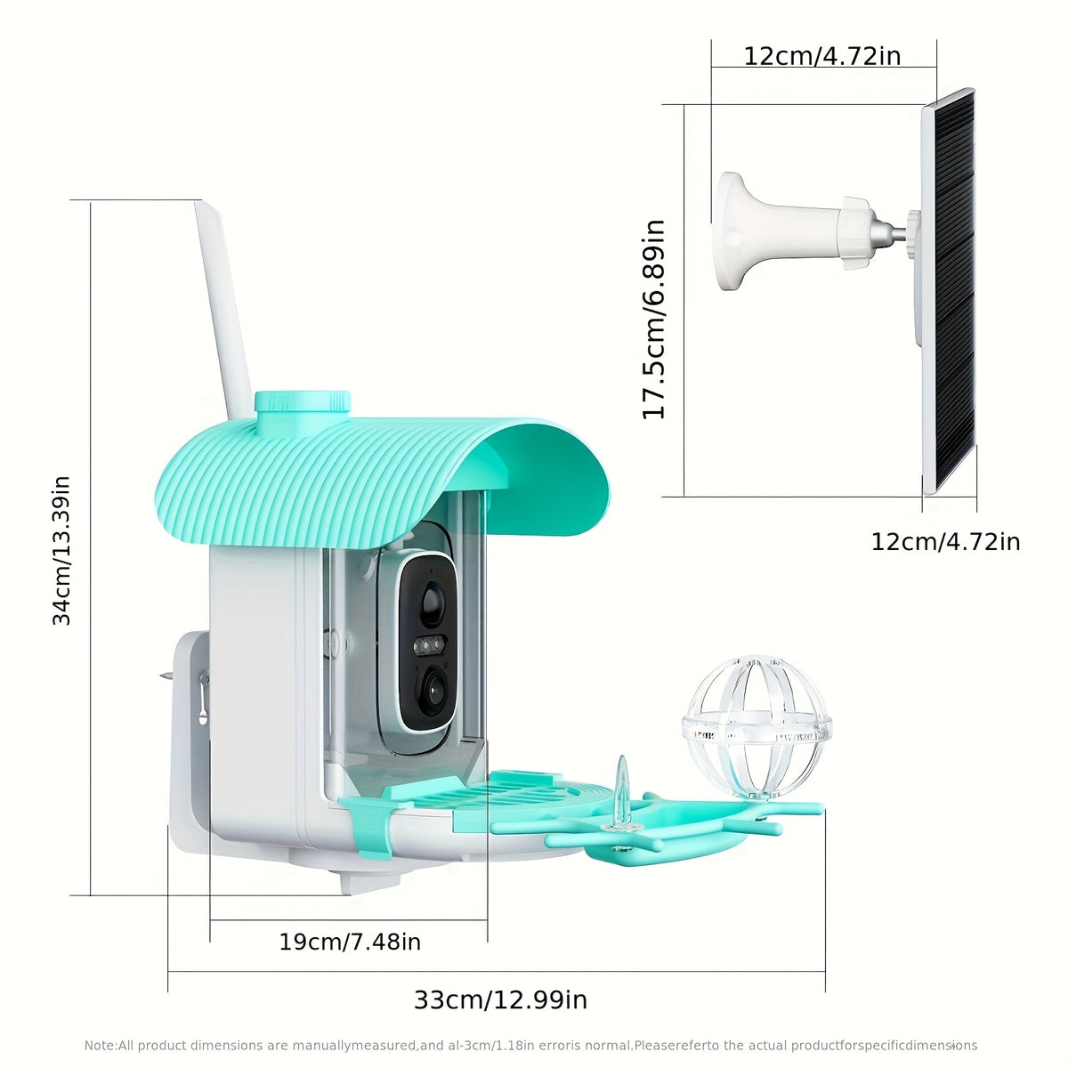 Smart Bird Feeder with Camera, Solar Powered 2K Live View with 4MP Lens, Motion Alerts and AI Bird Recognition for Backyard Bird Watching