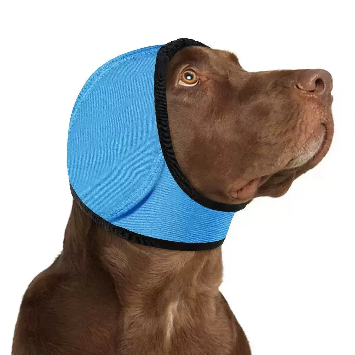 Dog Ear Cover Head Wrap with Adjustable Closure, Soft Hood for Supervised Grooming, Bath-Time Routines and Travel, S M L in Four Colors