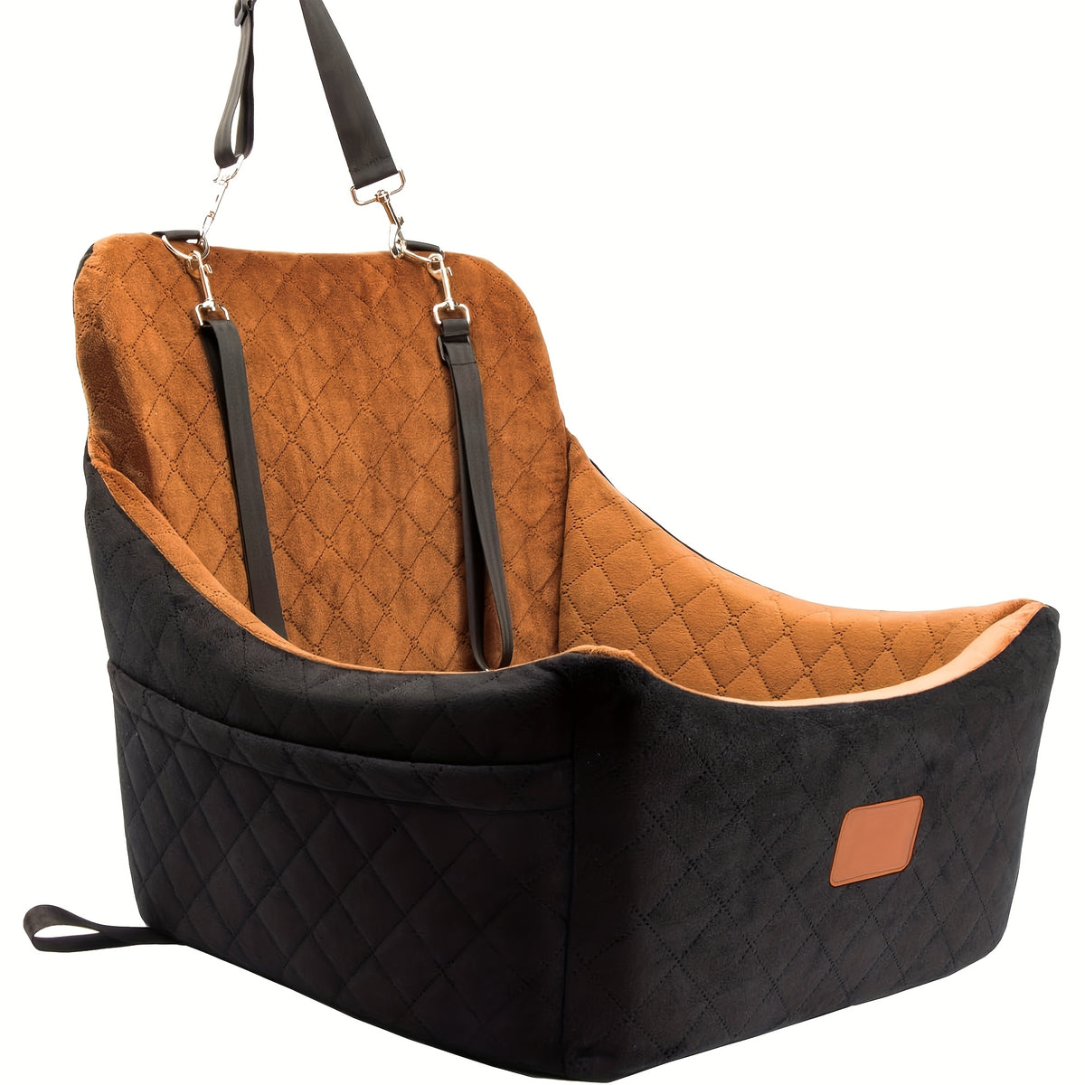 Dog Car Seat with Seat Belt Pass-Through, Memory Foam Pet Travel Bed with Removable Washable Design and Adjustable Straps in Medium and Large Options