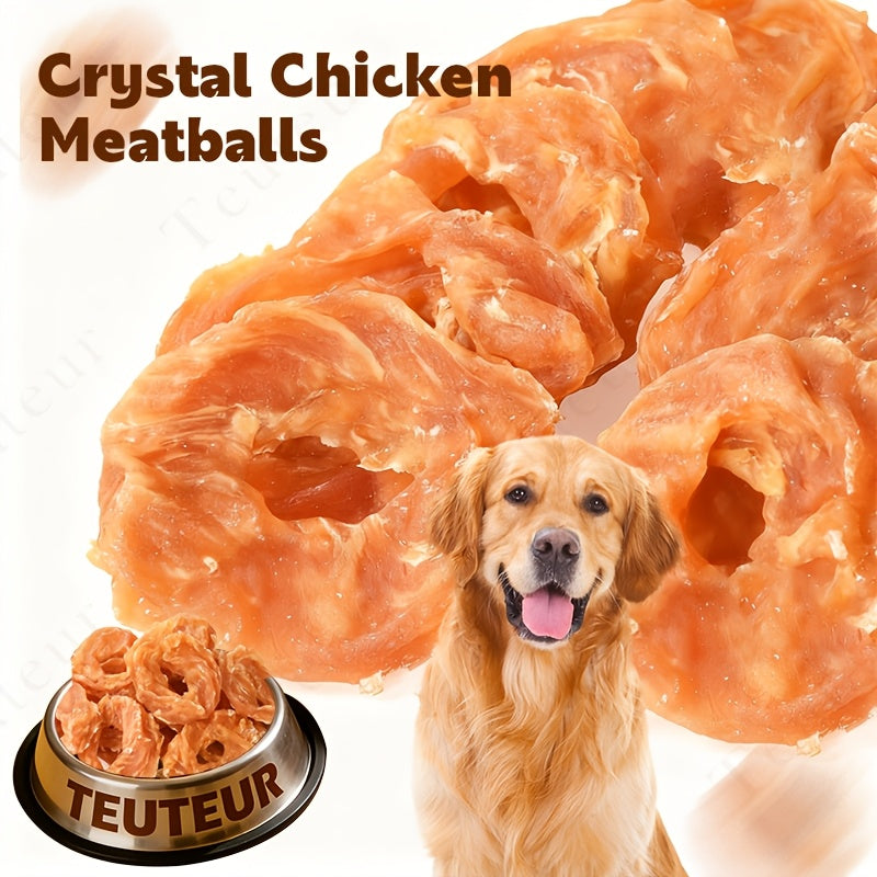 Chicken Jerky Rings for Dogs, 120g Rawhide-Free Grain-Free Chicken Breast Dog Treats for Supervised Training Rewards and Everyday Chewy Snacks