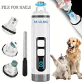 Dog Nail Grinder with LED Light, Quiet 3-Speed Rechargeable Pet Nail Trimmer with 3 Grinding Ports and Diamond Bit for Small, Medium and Large Dogs and Cats