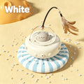 Automatic UFO Cat Toy, 3-in-1 USB Rechargeable Moving Toy with Built-In Laser and Detachable Feather Wand for Indoor Cats and Kittens