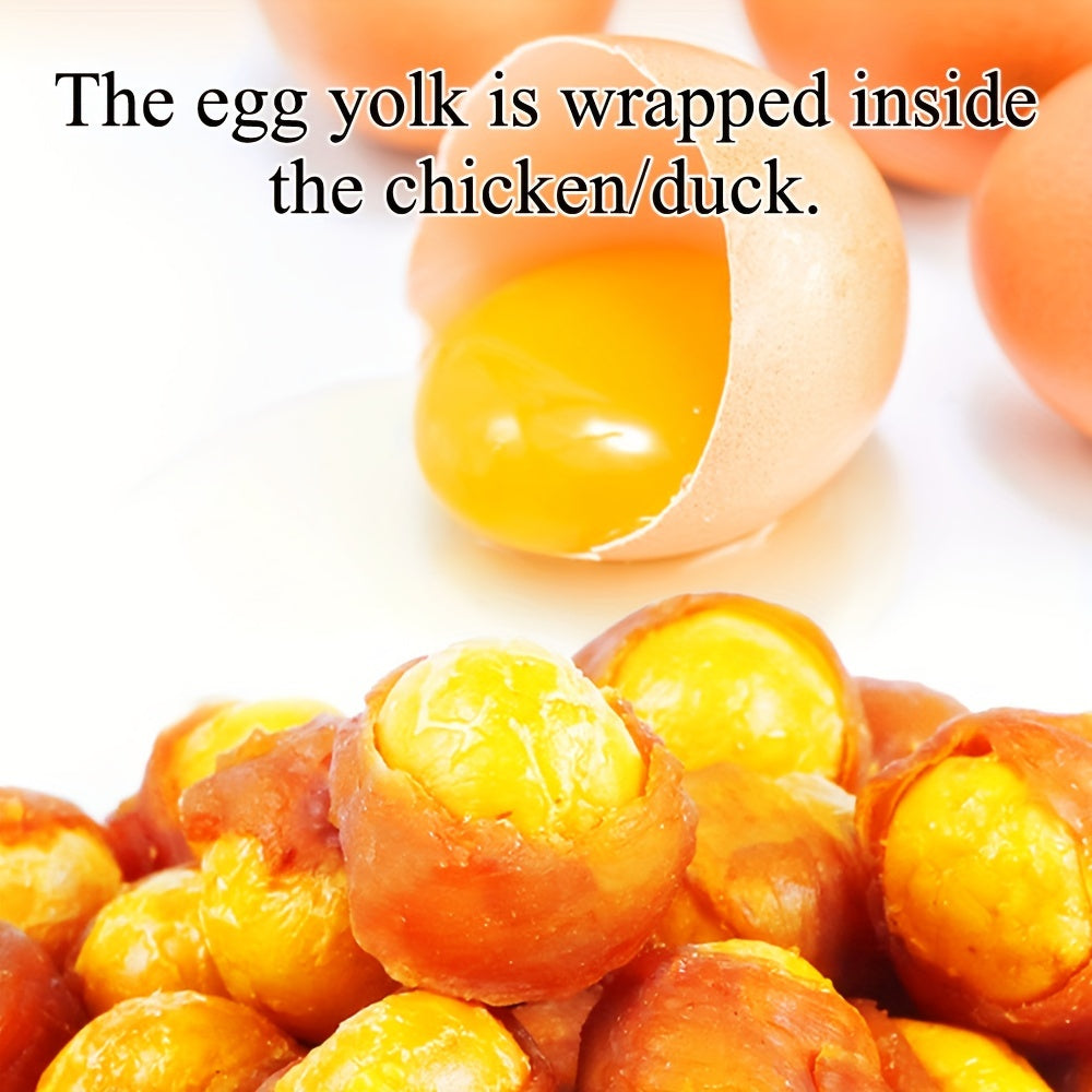 Egg Yolk Dog Treats Wrapped in Duck or Chicken, Soft Chew Meat Snacks for Supervised Positive-Reward Training and Small, Medium or Large Dogs