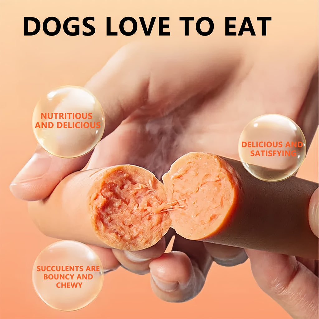 Chicken Flavor Dog Sausage Treats, Soft Snack Sticks in 16 or 32 Piece Options for Small Breed Dogs, Supervised Training Rewards and Treat Time