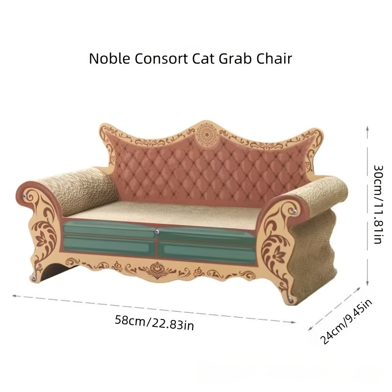 Cat Scratcher Chaise Lounge, L-Shaped Scratching Board and Sofa-Style Cat Bed for Indoor Scratching, Stretching and Everyday Rest