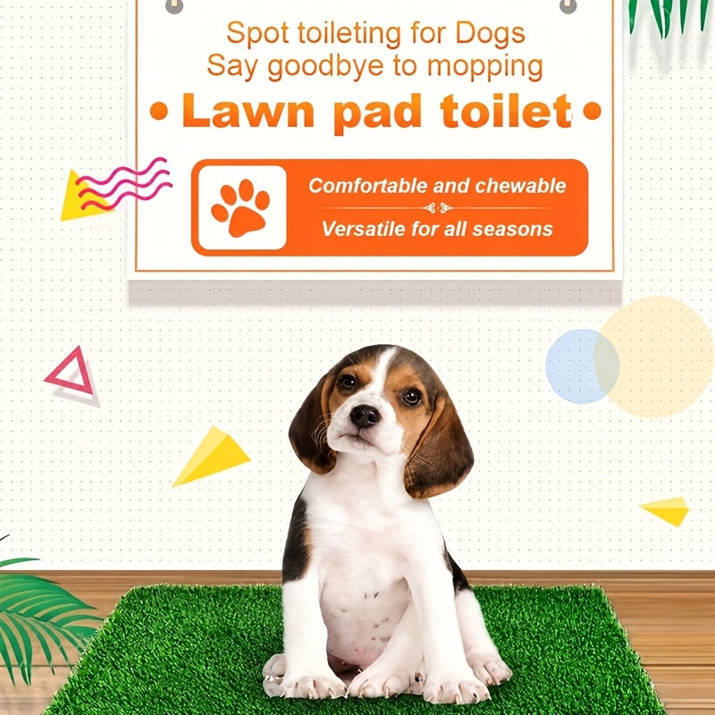 Dog Toilet Training Grass Pad, Washable Reusable Artificial Turf Mat in S, M and L Sizes for Indoor Puppy Potty Routines and Outdoor Use