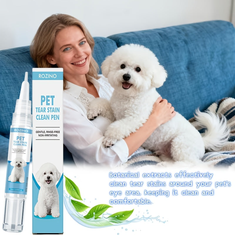Tear Stain Remover Pen for Dogs and Cats, 2 Pack Rinse-Free Fur Cleaner for White Coats, Targeted Tear Mark Grooming and Daily Pet Care