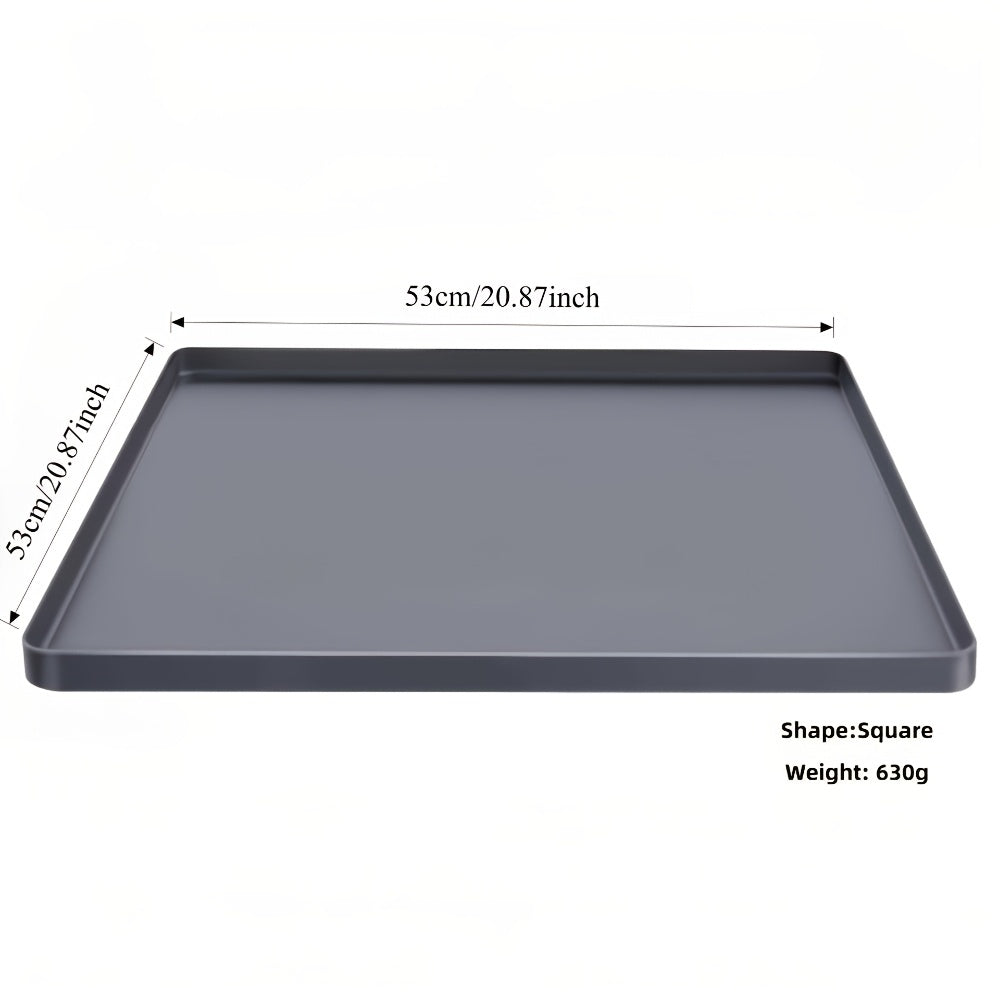 Silicone Puppy Pad Holder for 24 x 24 Inch Training Mats, Portable Grey Square Dog Potty Tray with Leak-Proof Design for Indoor Floor Protection