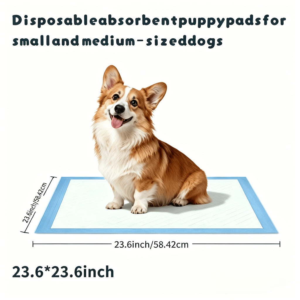 Dog Pee Pads with SAP Absorbent Core, 23.6 x 23.6 Inch Disposable Puppy Potty Training Pads, Leak-Proof Design in 50 to 400 Count Packs