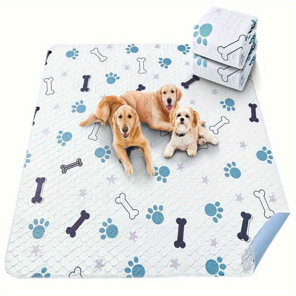 Reusable Puppy Training Pads with TPU Waterproof Protection, 4-Layer Washable Non-Slip Dog Pee Mats for Potty Training and Whelping