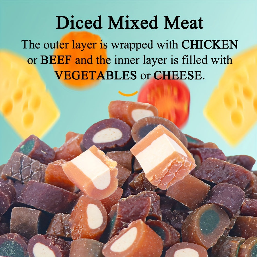 Soft Chewy Dog Training Treats, Diced Meat Reward Bites with Beef Blueberry, Duck Cheese, Mixed Meat and Triple Flavor Options, 100g to 800g Packs