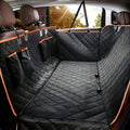 Waterproof Dog Car Seat Cover Hammock with Mesh Window, Zippered Side Flaps and Non-Slip Backseat Protection, 54 x 58 Inches, Black
