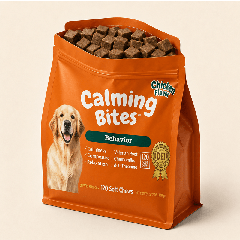 Chicken Flavor Calming Soft Chews for Dogs and Cats, Pouch-Style Pet Supplement with Chewable Format for Owner-Managed Wellness Routines