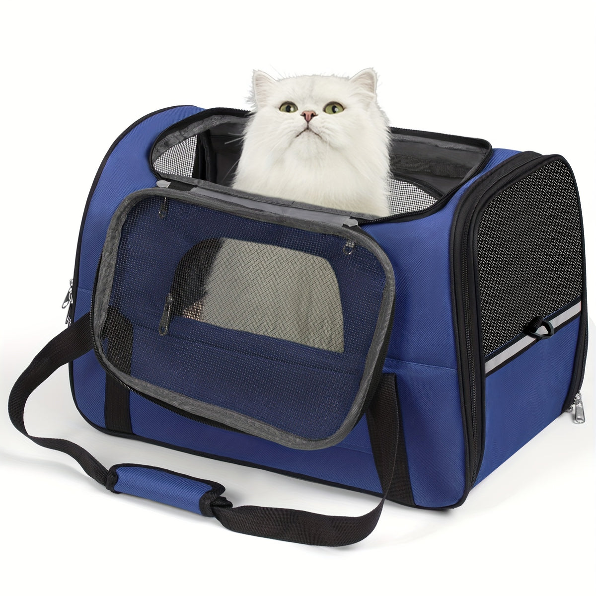 Foldable Dog and Cat Carrier for Pets up to 15 lbs, Soft-Sided Portable Travel Bag for Puppies, Kittens, Vet Visits and Everyday Outings, Seven Colors